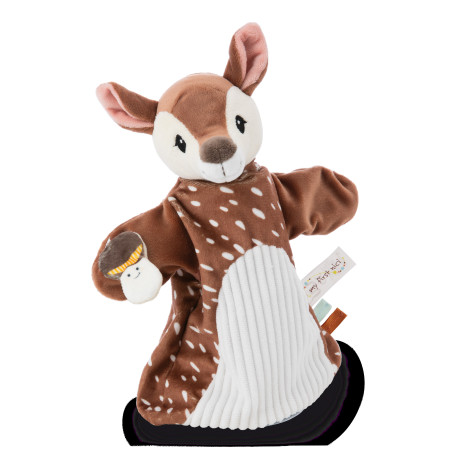 Schmusetuch Handpuppe Rehkitz 2in1 26x25