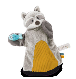 Schmusetuch Handpuppe Waschbär 2in1 26x25cm