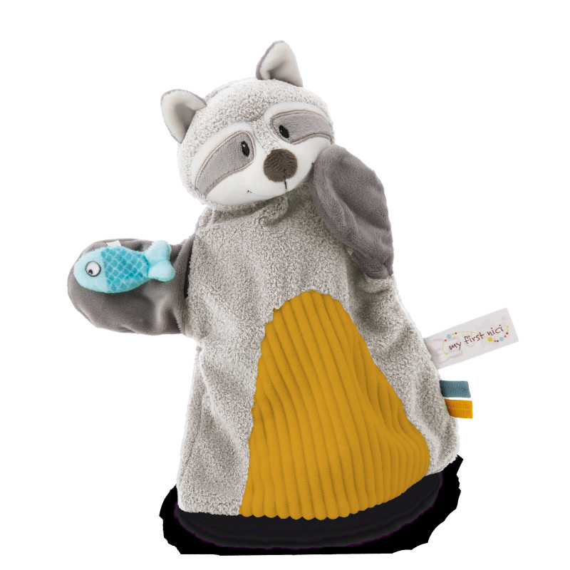 Schmusetuch Handpuppe Waschbär 2in1 26x25cm