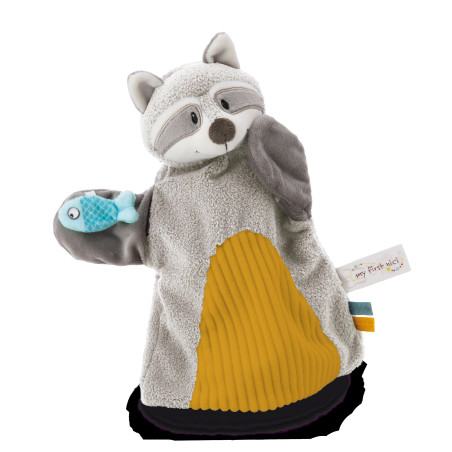 Schmusetuch Handpuppe Waschbär 2in1 26x25cm