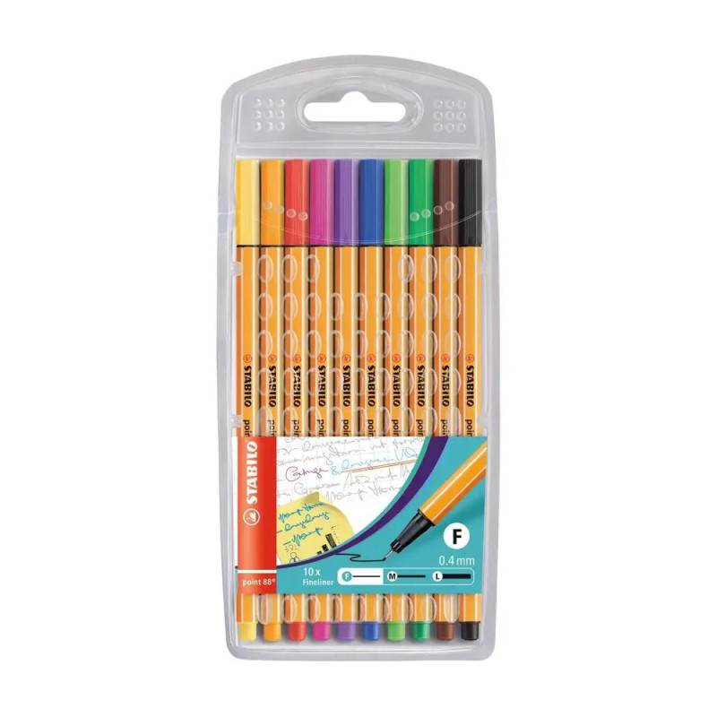 Fineliner STABILO® point 88® walletSTABILO point 88 10er Etui Fineliner sortiert 10 Farben