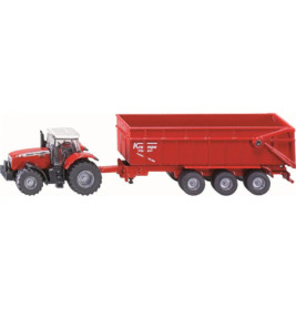 SIKU 1844 Massey Ferguson Traktor mit Anhänger