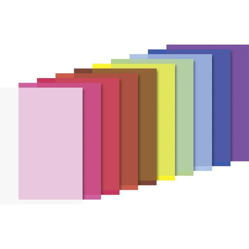 Heyda 204875406  Transparentpapier-Bastelmappe „Drachenpapier  weiß, pink, mittelrot, orange, braun, zitronengelb, mit