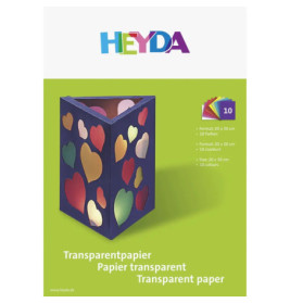 Heyda 204875406  Transparentpapier-Bastelmappe „Drachenpapier  weiß, pink, mittelrot, orange, braun, zitronengelb, mit