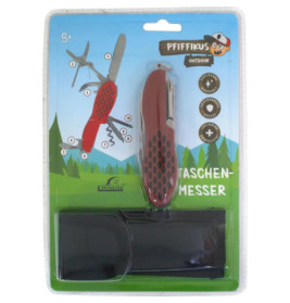 Pfiffikus Taschenmesser mit 10 Funktionen mit Etui