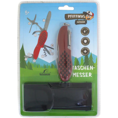 Pfiffikus Taschenmesser mit 10 Funktionen mit Etui Pfiffikus Taschenmesser mit 10 Funktionen mit Etui