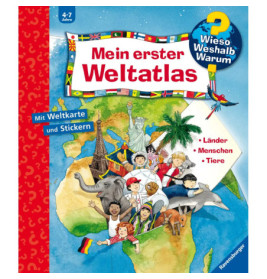 Kinder unterschiedlicher Herkunft stehen auf Afrikakarte mit Tieren und Flaggen deutscher Text auf dem Cover.
