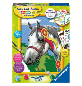 Malset-Box mit Pferdemotiv, Malutensilien und deutschsprachiger Beschriftung auf der Verpackung.