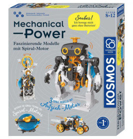 Kosmos Mechanical Power Bausatz: Roboter-Modelle für 8-12 Jahre, deutsche und englische Beschriftung.