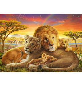 Schmidt Spiele 58987 Puzzle Kuschelnde Löwenfamilie 1.000 Teile