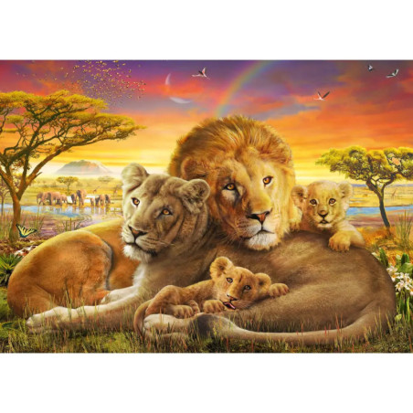 Schmidt Spiele 58987 Puzzle Kuschelnde Löwenfamilie 1.000 Teile