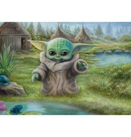 Schmidt Spiele 59955 Puzzle Thomas Kinkade Lucas Film The Mandalorian Childs Play 1.000 Teile