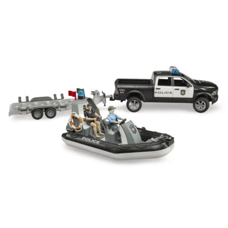RAM 2500 Polizei Pickup, L+S Modul, Anhänger, Boot und 2 Figuren