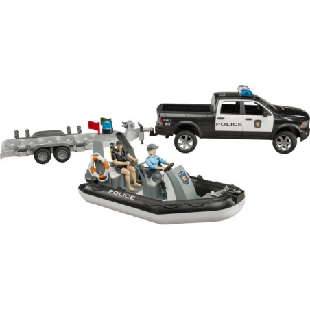 RAM 2500 Polizei Pickup, L+S Modul, Anhänger, Boot und 2 Figuren