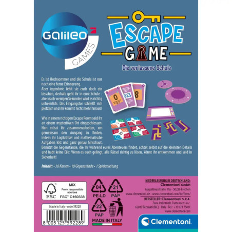 Clementoni Galileo Escape Game - Die verlassene Schule Clementoni Galileo Escape Game - Die verlassene Schule