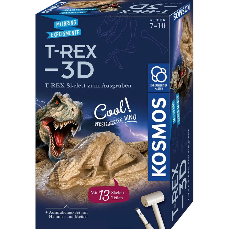 T-Rex 3D Ausgrabungsset mit T-Rex-Skelett, Werkzeugen und Abbildungen, geeignet für Kinder von 7-10 Jahren. T-Rex 3D Ausgrabungsset mit T-Rex-Skelett, Werkzeugen und Abbildungen, geeignet für Kinder von 7-10 Jahren.
