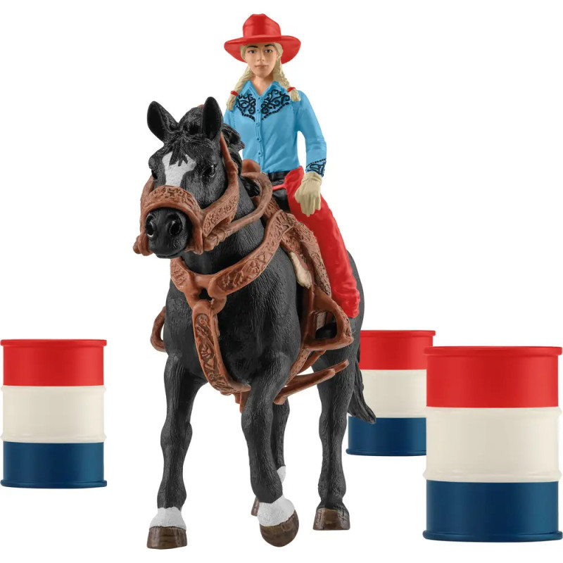 schleich® Farm World 42576 Barrel Racing mit Cowgirl