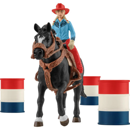 schleich® Farm World 42576 Barrel Racing mit Cowgirl