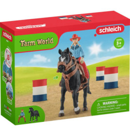 schleich® Farm World 42576 Barrel Racing mit Cowgirl