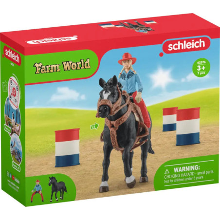 schleich® Farm World 42576 Barrel Racing mit Cowgirl