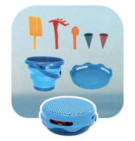 Schildkröt Funsports - 7in1 Sand Toys Falteimer Set - blau
