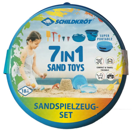 Schildkröt Funsports - 7in1 Sand Toys Falteimer Set - blau