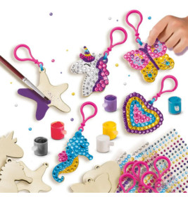 Diamanten Mosaike - Schlüsselanhänger aus Holz