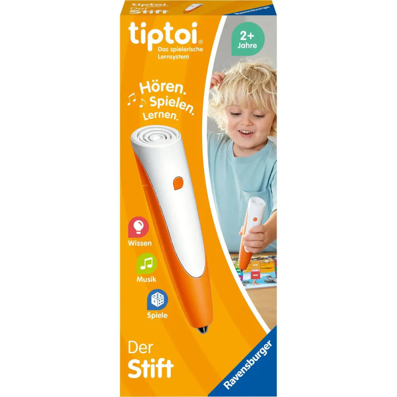 Tiptoi-Stift-Spielzeugbox mit spielendem, lachendem Kind, geeignet für Kinder ab 2 Jahren. Tiptoi-Stift-Spielzeugbox mit spielendem, lachendem Kind, geeignet für Kinder ab 2 Jahren.