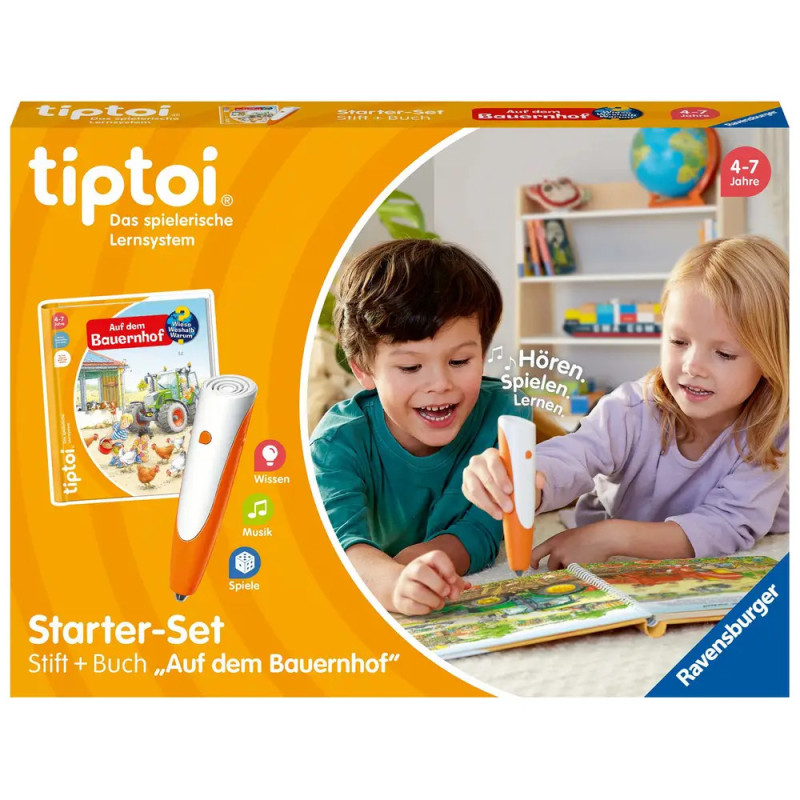 Ravensburger tiptoi Starter-Set 00114: Stift und Bauernhof-Buch - Lernsystem für Kinder ab 4 Jahren