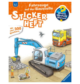 Ravenburger 60028 Wieso? Weshalb? Warum? Stickerheft: Fahrzeuge auf der Baustelle CO-WWW