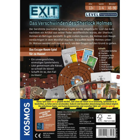 EXIT® - Das Spiel: Das Verschwinden des Sherlock Holmes (F)