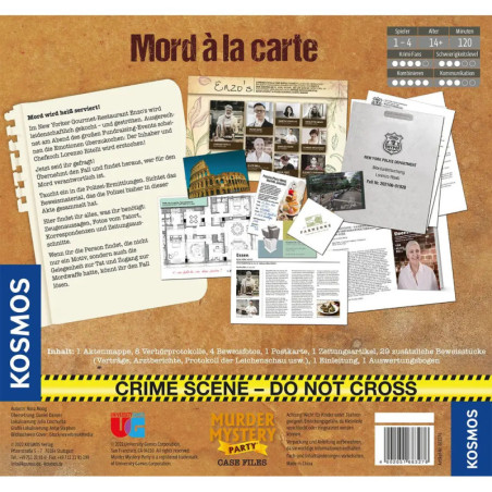 Murder Mystery Case File - Mord   la carte