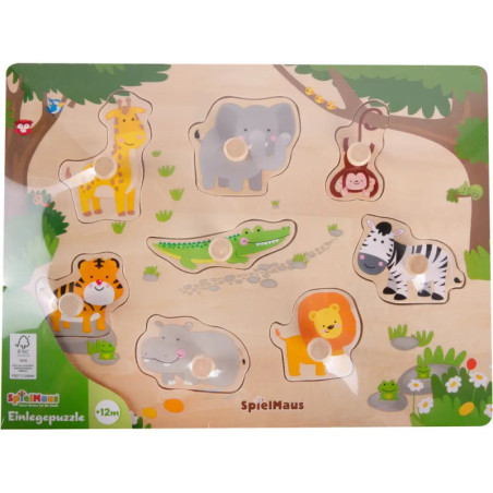 SpielMaus Holz Einlegepuzzle 7-10 Teile, sortiert