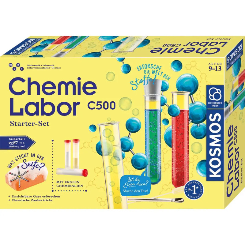 Kosmos Chemie Labor C500 Starter-Set, bunte Reagenzgläser, deutschsprachig, empfohlen für Kinder von 9-13 Jahren. Kosmos Chemie Labor C500 Starter-Set, bunte Reagenzgläser, deutschsprachig, empfohlen für Kinder von 9-13 Jahren.