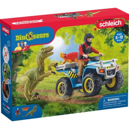 schleich® Dinosaurs 41466 Flucht auf Quad vor Velociraptor