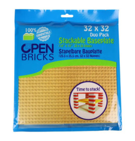 Open Bricks Baseplates 32x32 desert sand, 2 Stück