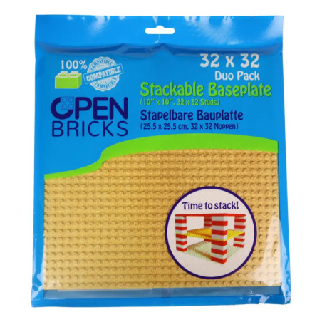 Open Bricks Baseplates 32x32 desert sand, 2 Stück