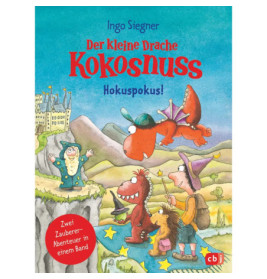 Cover von Der kleine Drache Kokosnuss Hokuspokos! mit Drache, Schloss und zwei Kindern.