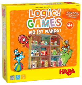 HABA-Spiel Wo ist Wanda? mit bunten Cartoon-Monstern und einem farbenfrohen Puppenhaus auf der Verpackung.