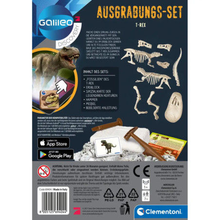 Clementoni Galileo Ausgrabungsset Glow in the dark - Dinosaurier T-Rex