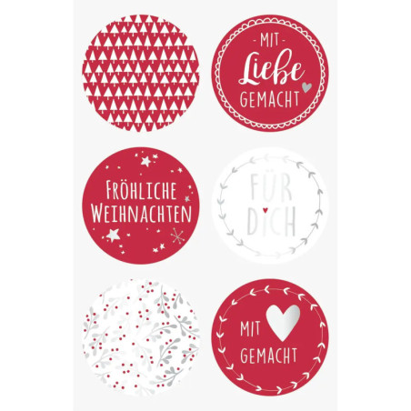 Sticker Weih rund rot 4cm