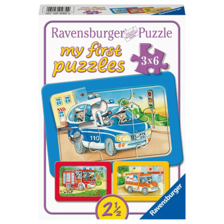 Ravensburger Kinderpuzzle 05630 - Tiere im Einsatz - 3x6 Teile Rahmenpuzzle für Kinder ab 2,5 Jahren