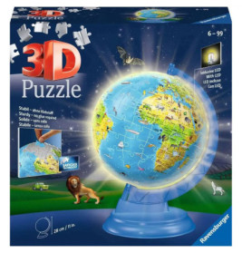 Ravenburger 11274 Puzzle Puzzle-Ball Kinderglobus mit Licht deutsch 3D 180 Teile