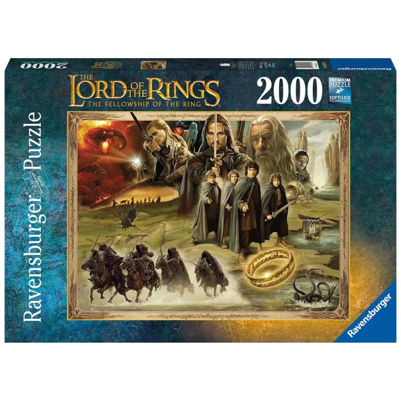 Ravensburger Puzzle, 2000 Teile, mit Motiv aus Der Herr der Ringe: Die Gefährten (Filmartwork) auf der Box. Ravensburger Puzzle, 2000 Teile, mit Motiv aus Der Herr der Ringe: Die Gefährten (Filmartwork) auf der Box.
