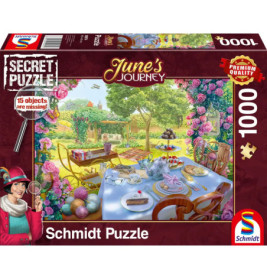Schmidt Spiele 59974 Tee im Garten, JUNE'S JOURNEY Puzzle 1.000 Teile