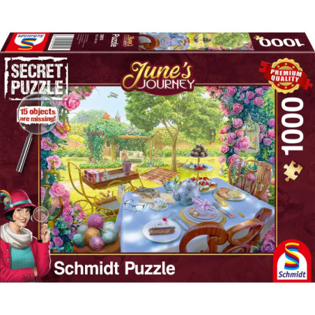 Schmidt Spiele 59974 Tee im Garten, JUNE'S JOURNEY Puzzle 1.000 Teile