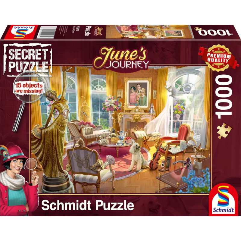 Schmidt Spiele 59975 Salon des Orchideenanwesens, JUNE'S JOURNEY Puzzle 1.000 Teile