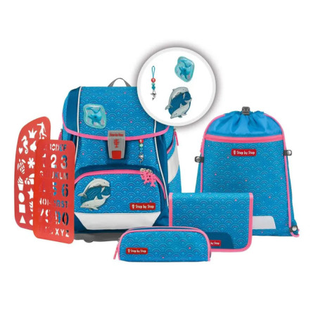 2IN1 PLUS Schulranzen-Set Dolphin Pippa , 6-teilig