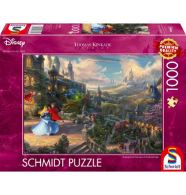 Schmidt Spiele 57369 Disney, Sleeping Beauty Dancing in The Enchanted Light, Thomas Kinkade Puzzle 1.000 Teile - DISNE