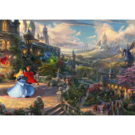 Schmidt Spiele 57369 Disney, Sleeping Beauty Dancing in The Enchanted Light, Thomas Kinkade Puzzle 1.000 Teile - DISNE